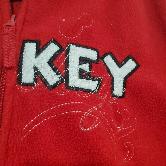Disney Women Mickey Mouse Red Fleece Lightweight Hoodie Jacket Sz 15/17 XLarge - Picture 8 of 12